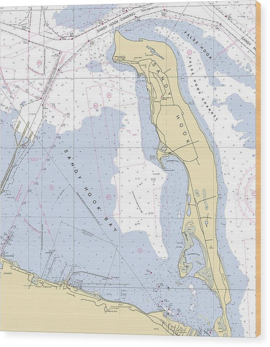 New Jersey-New Jersey Nautical Chart Wood Print