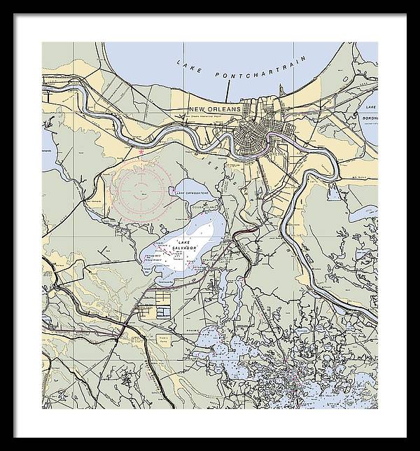 New Orleans Lake Pontchartrain-louisiana Nautical Chart - Framed Print