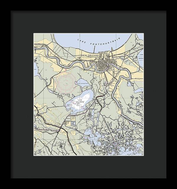 New Orleans Lake Pontchartrain-louisiana Nautical Chart - Framed Print