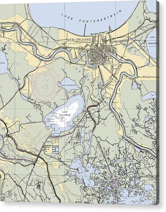 New Orleans Lake Pontchartrain-Louisiana Nautical Chart  Acrylic Print
