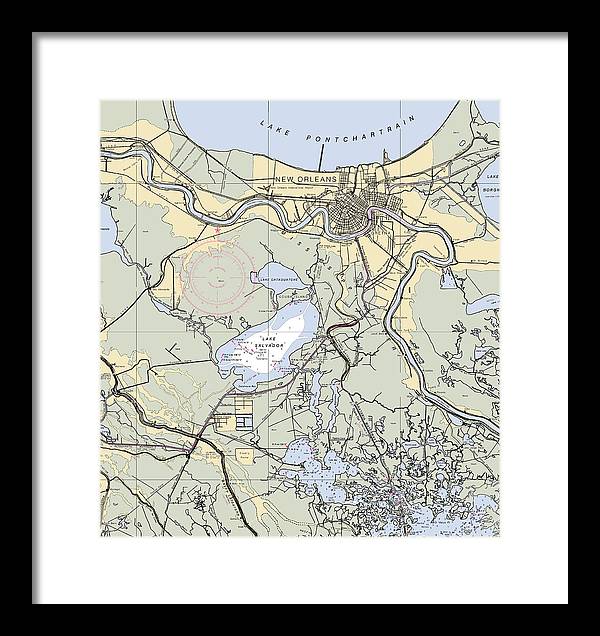 New Orleans Lake Pontchartrain-louisiana Nautical Chart - Framed Print