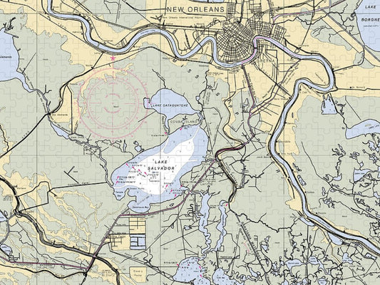 New Orleans Lake Pontchartrain Louisiana Nautical Chart Puzzle