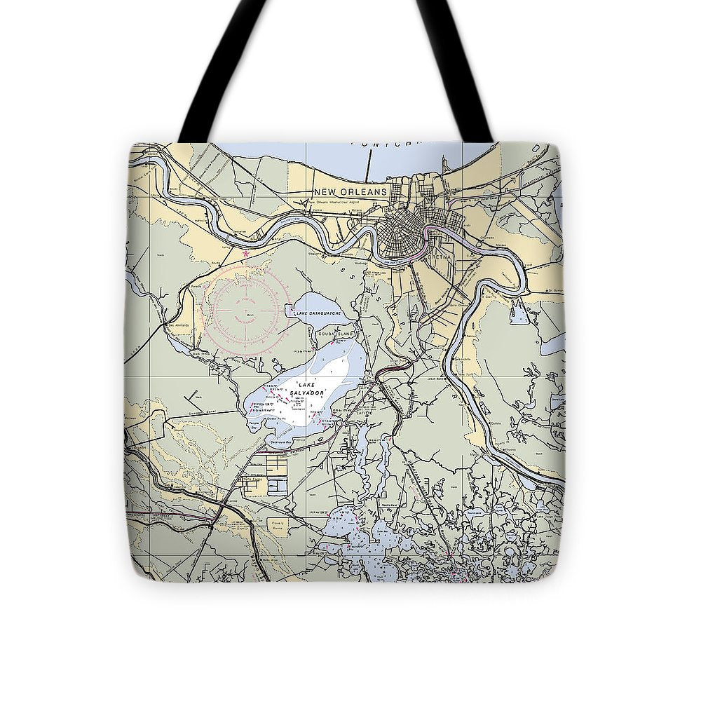 New Orleans Lake Pontchartrain-louisiana Nautical Chart - Tote Bag