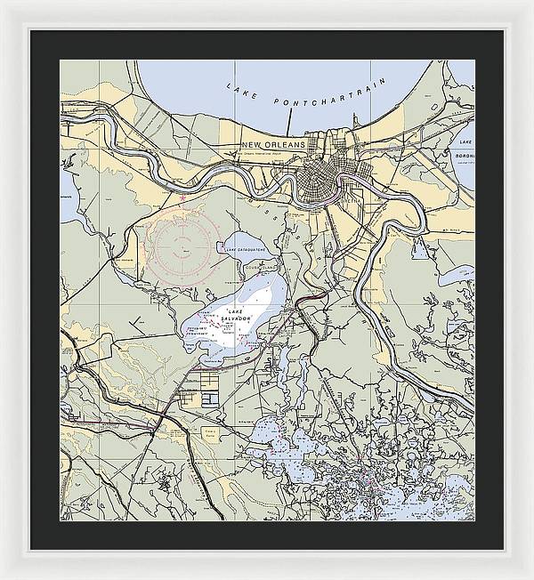 New Orleans Lake Pontchartrain-louisiana Nautical Chart - Framed Print