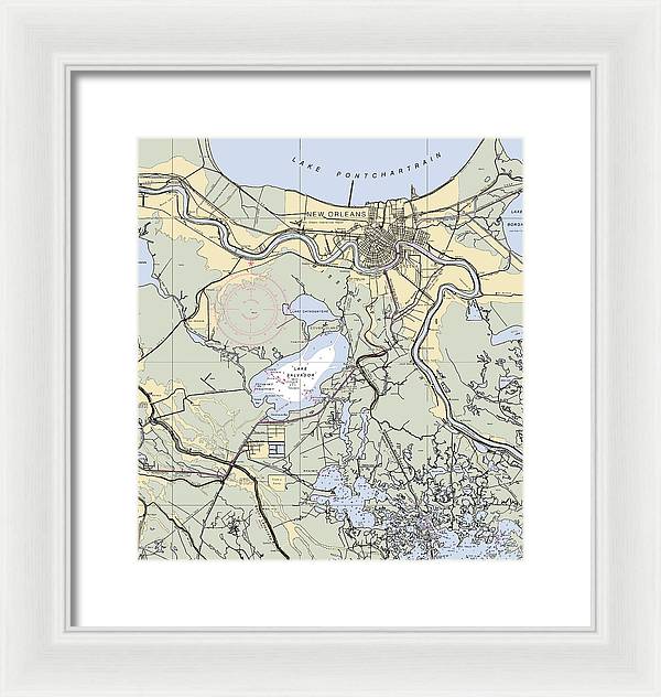 New Orleans Lake Pontchartrain-louisiana Nautical Chart - Framed Print