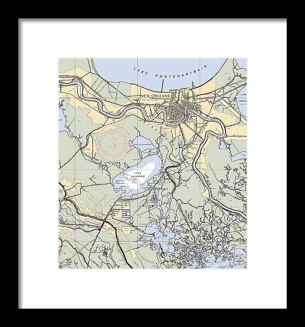 New Orleans Lake Pontchartrain-louisiana Nautical Chart - Framed Print