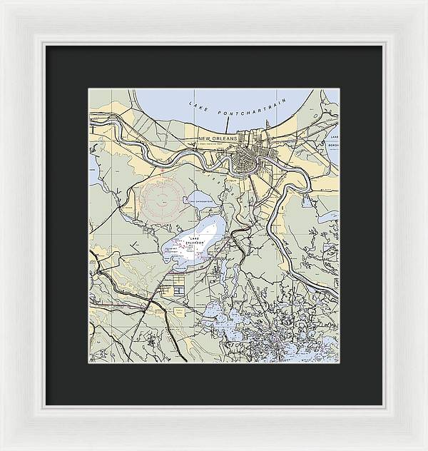 New Orleans Lake Pontchartrain-louisiana Nautical Chart - Framed Print