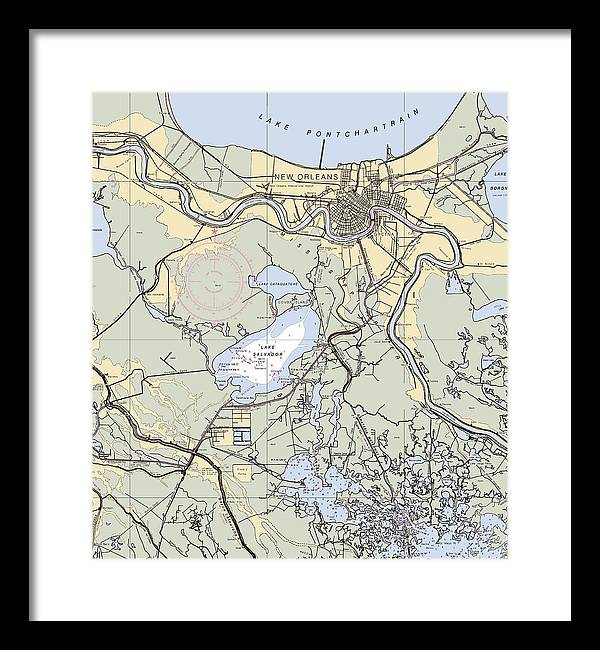 New Orleans Lake Pontchartrain-louisiana Nautical Chart - Framed Print