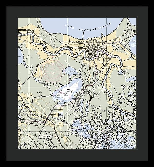 New Orleans Lake Pontchartrain-louisiana Nautical Chart - Framed Print