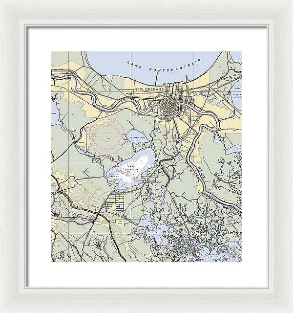 New Orleans Lake Pontchartrain-louisiana Nautical Chart - Framed Print