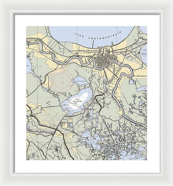 New Orleans Lake Pontchartrain-louisiana Nautical Chart - Framed Print