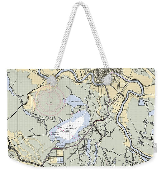 New Orleans Lake Pontchartrain-louisiana Nautical Chart - Weekender Tote Bag