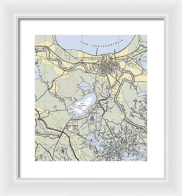 New Orleans Lake Pontchartrain-louisiana Nautical Chart - Framed Print