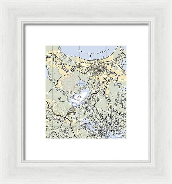 New Orleans Lake Pontchartrain-louisiana Nautical Chart - Framed Print