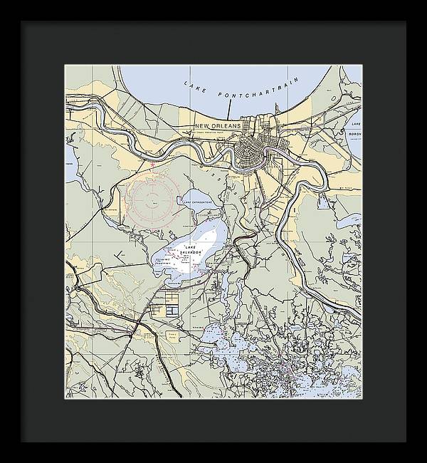 New Orleans Lake Pontchartrain-louisiana Nautical Chart - Framed Print