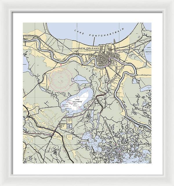 New Orleans Lake Pontchartrain-louisiana Nautical Chart - Framed Print