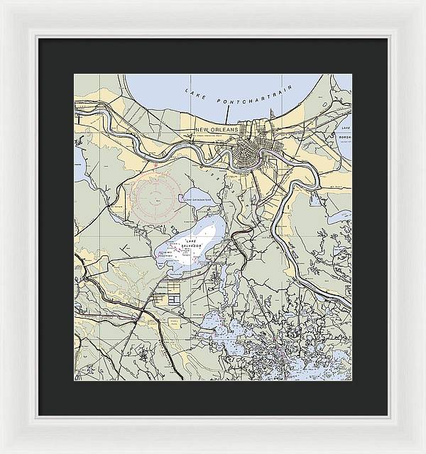 New Orleans Lake Pontchartrain-louisiana Nautical Chart - Framed Print