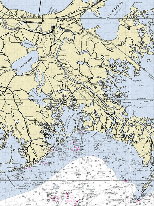 New Orleans Louisiana Nautical Chart Puzzle