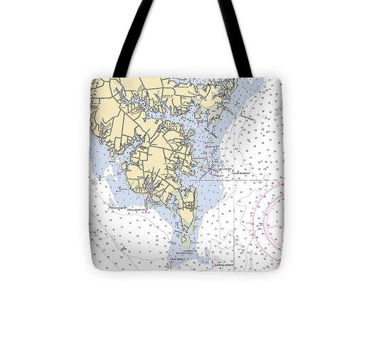 New Point Comfort Virginia Nautical Chart Tote Bag