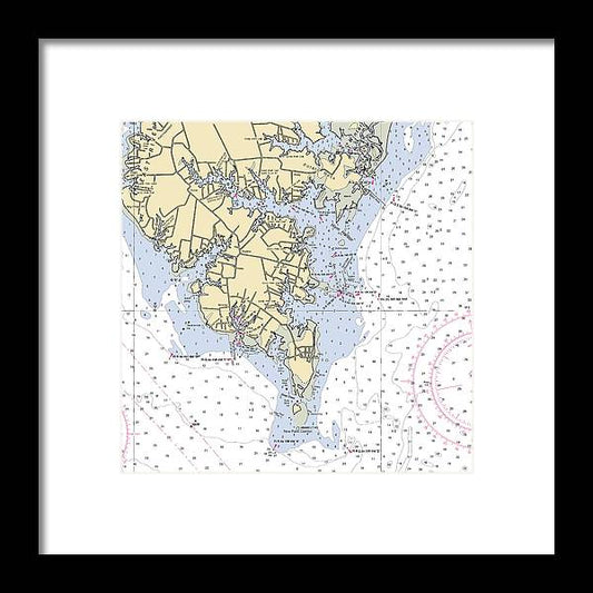 A beuatiful Framed Print of the New Point Comfort-Virginia Nautical Chart by SeaKoast