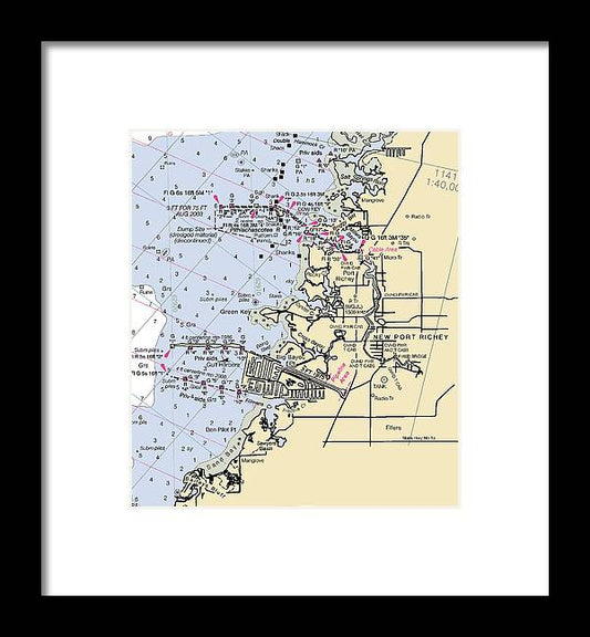 A beuatiful Framed Print of the New Port Richey -Florida Nautical Chart _V2 by SeaKoast
