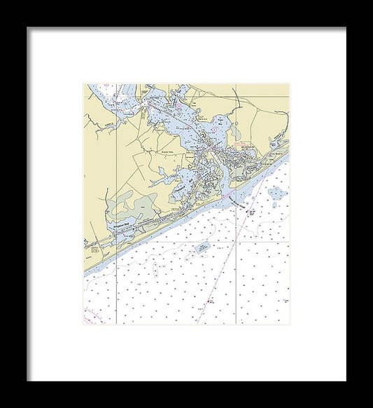 New River Inlet North Carolina Nautical Chart - Framed Print