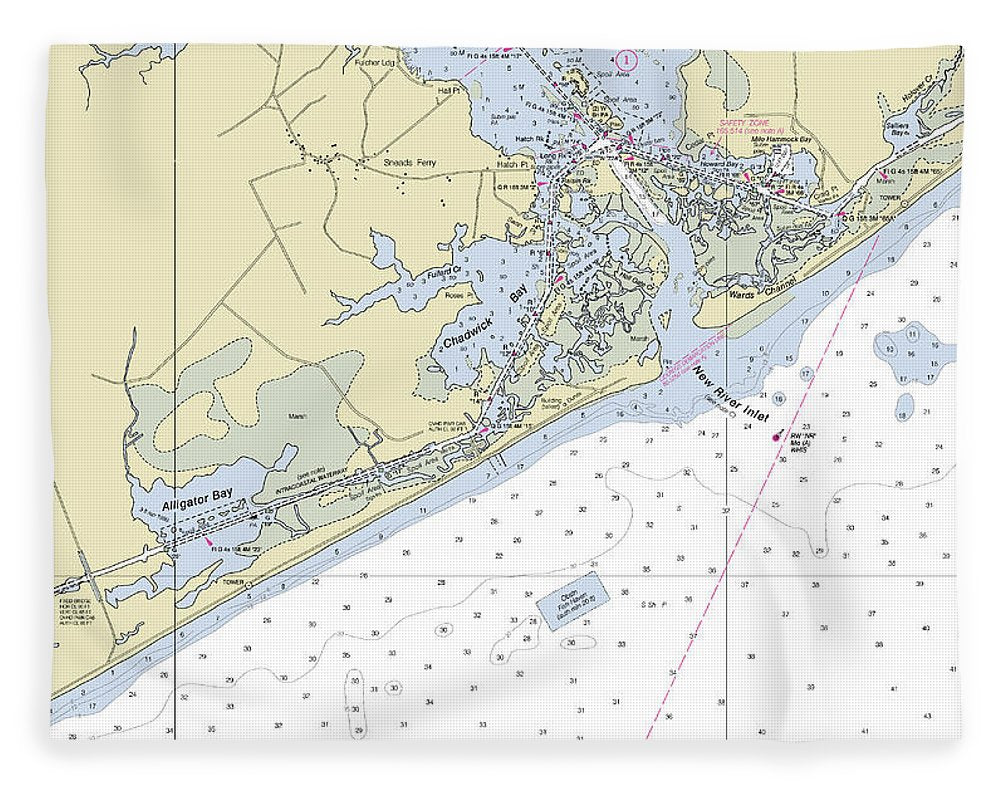 New River Inlet North Carolina Nautical Chart - Blanket