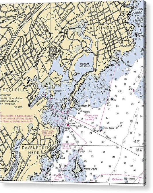 New Rochelle-New York Nautical Chart  Acrylic Print
