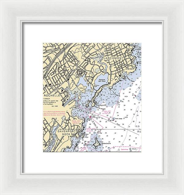 New Rochelle-new York Nautical Chart - Framed Print