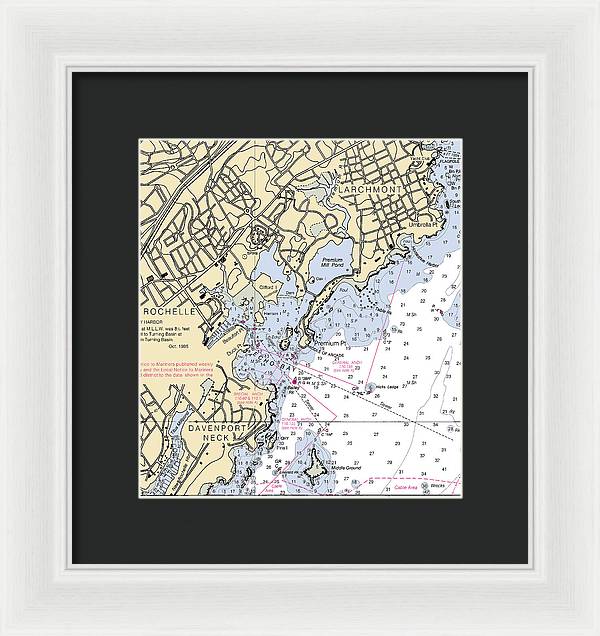 New Rochelle-new York Nautical Chart - Framed Print