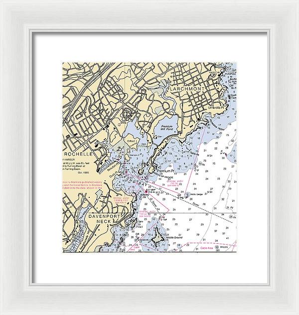 New Rochelle-new York Nautical Chart - Framed Print