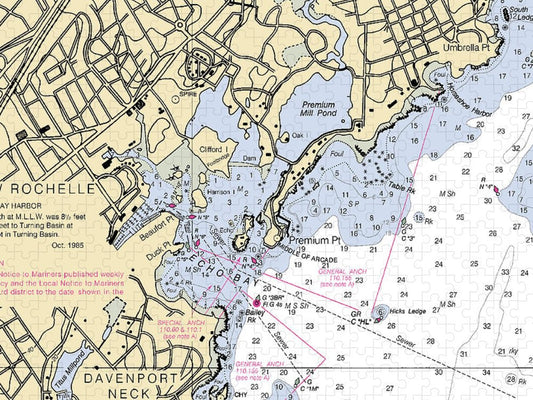 New Rochelle New York Nautical Chart Puzzle