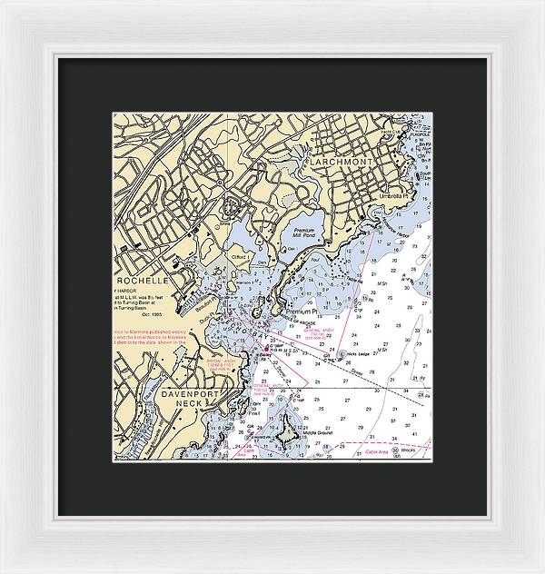 New Rochelle-new York Nautical Chart - Framed Print