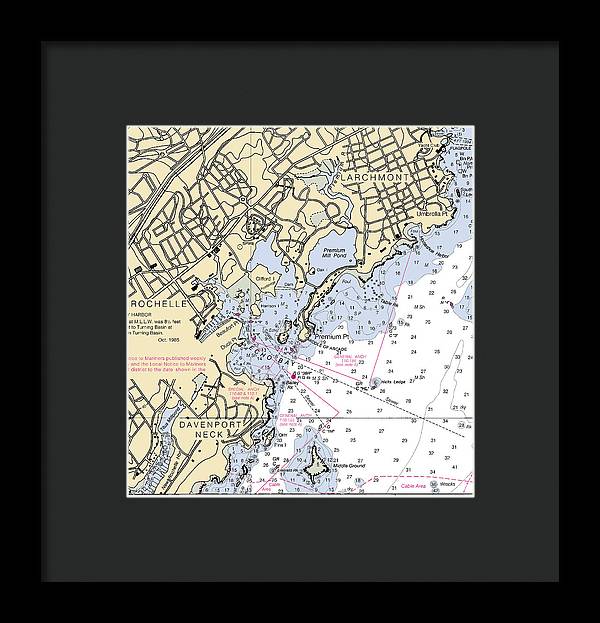 New Rochelle-new York Nautical Chart - Framed Print