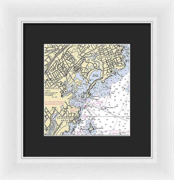 New Rochelle-new York Nautical Chart - Framed Print