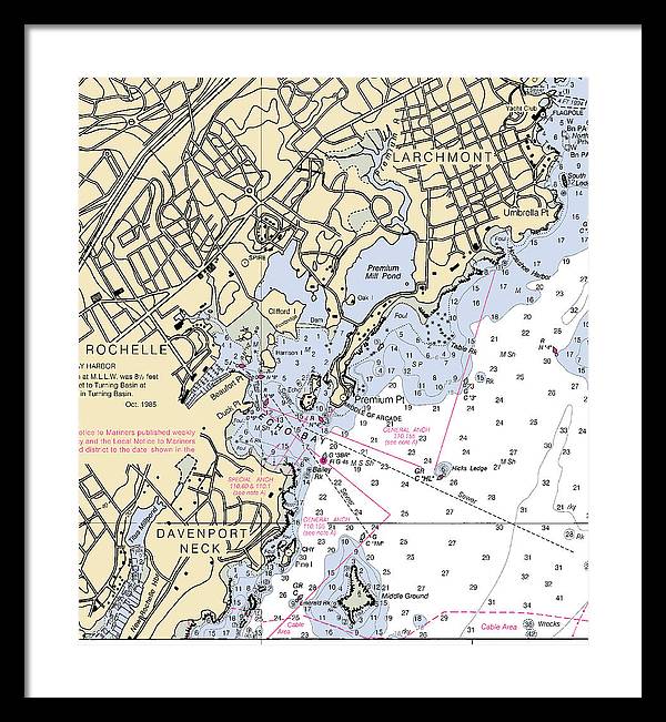 New Rochelle-new York Nautical Chart - Framed Print