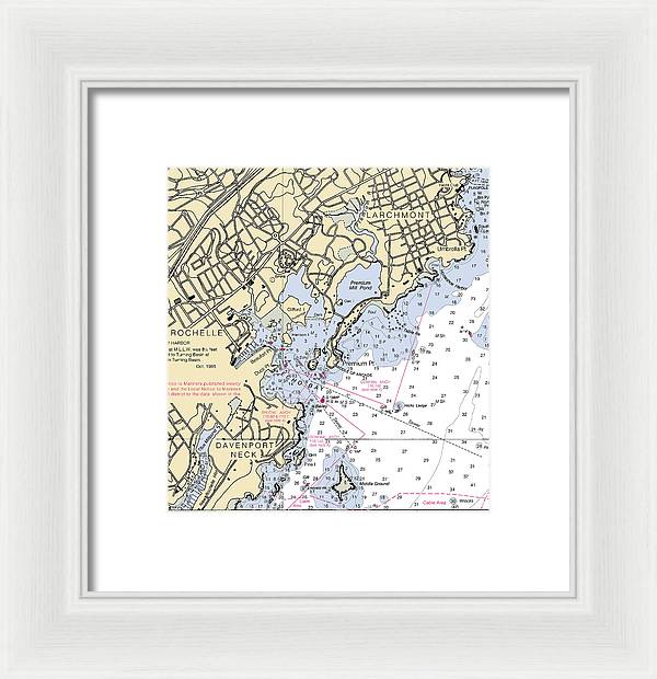 New Rochelle-new York Nautical Chart - Framed Print