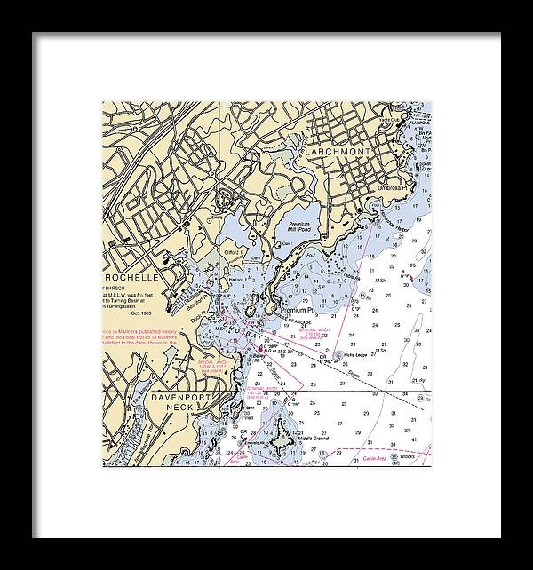 New Rochelle-new York Nautical Chart - Framed Print