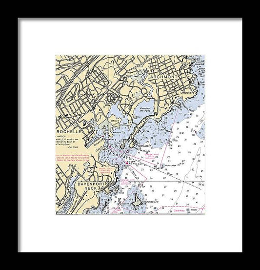 A beuatiful Framed Print of the New Rochelle-New York Nautical Chart by SeaKoast