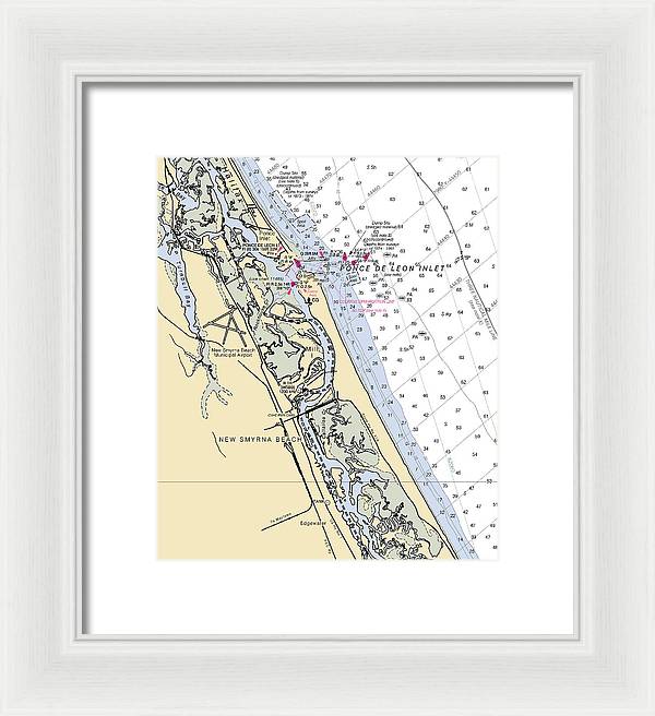 New Smyrna Beach-florida Nautical Chart - Framed Print