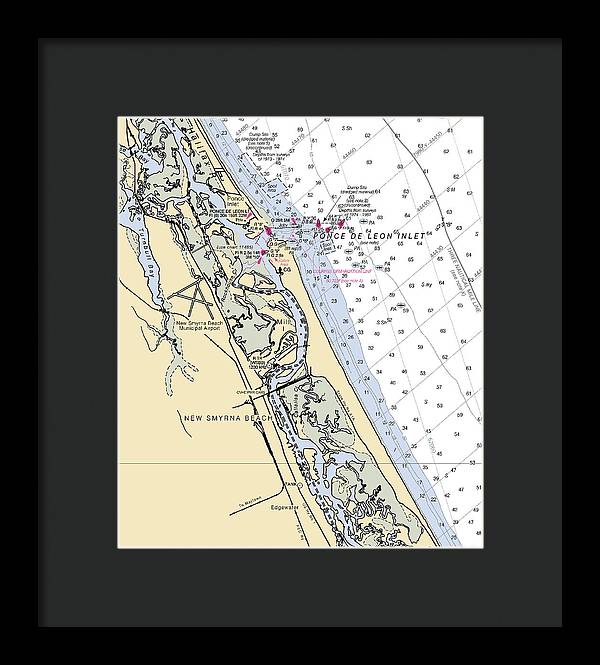 New Smyrna Beach-florida Nautical Chart - Framed Print