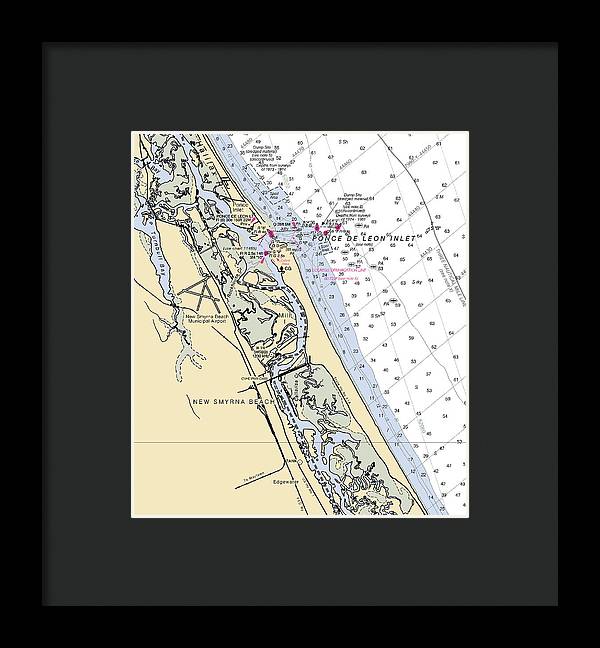 New Smyrna Beach-florida Nautical Chart - Framed Print