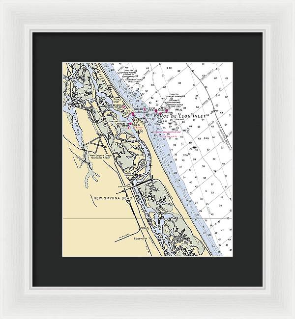 New Smyrna Beach-florida Nautical Chart - Framed Print