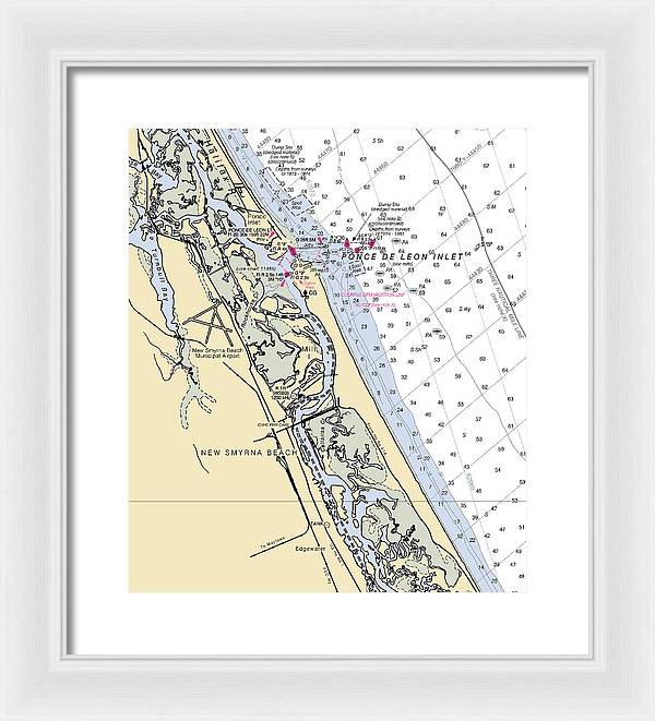 New Smyrna Beach-florida Nautical Chart - Framed Print