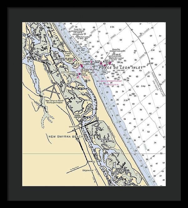 New Smyrna Beach-florida Nautical Chart - Framed Print