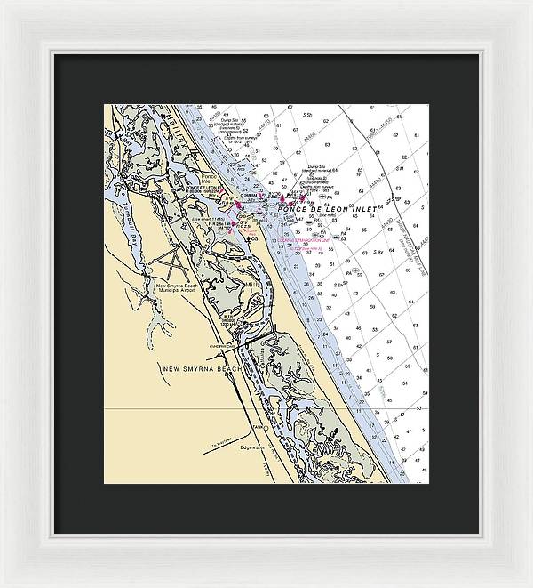 New Smyrna Beach-florida Nautical Chart - Framed Print