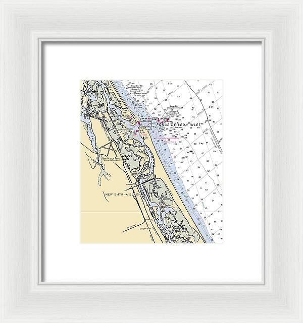 New Smyrna Beach-florida Nautical Chart - Framed Print