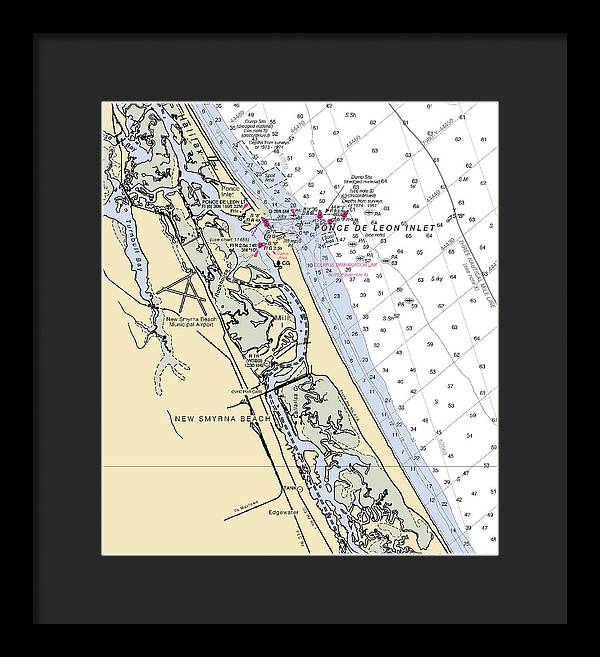 New Smyrna Beach-florida Nautical Chart - Framed Print