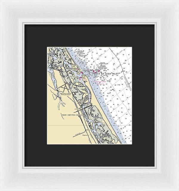 New Smyrna Beach-florida Nautical Chart - Framed Print