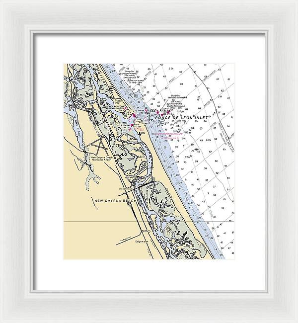 New Smyrna Beach-florida Nautical Chart - Framed Print